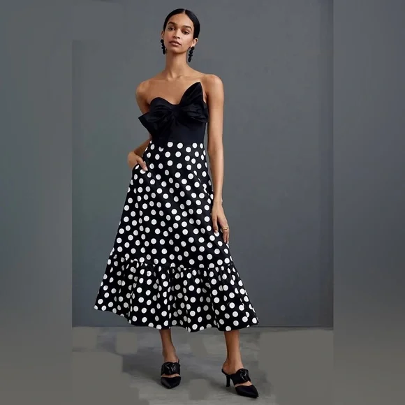princess polly baby blue dress Hatch Collection The Amelia Jacquard Bias Slip Dress in Black main image 1